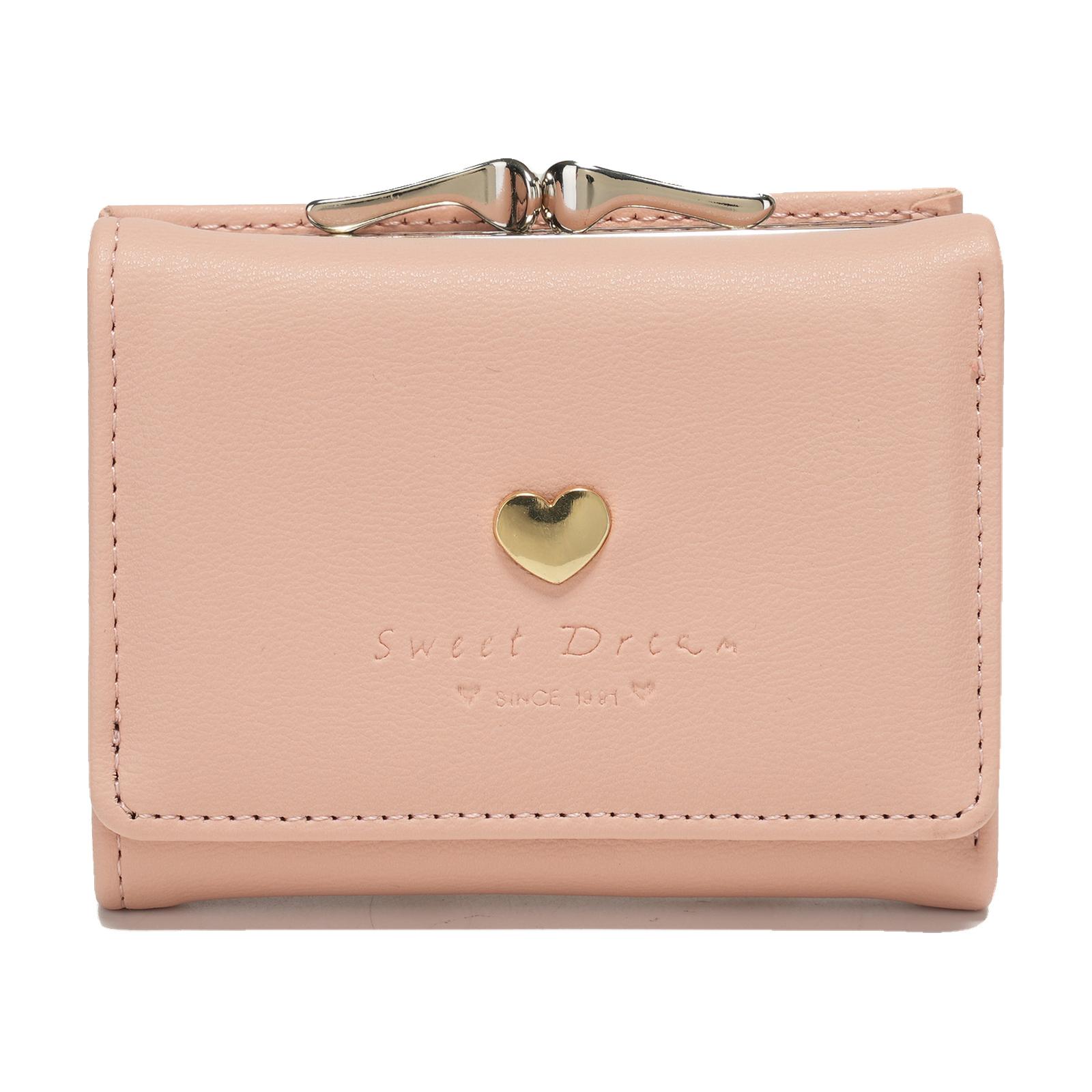Miss Unique Cartera Mujer Compacta, Monedero con Cremallera, Múltiples Ranuras para Tarjetas, Ventana de ID