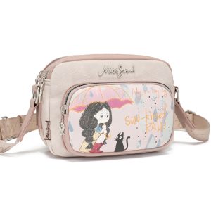 Bolsos Bandolera Misssarah, Correa Regulable Ancha, Compartimento Con Cremallera, 5 Colores Disponibles, Bordado De Gatito Para Dama, Elaboración Artesanal Fina