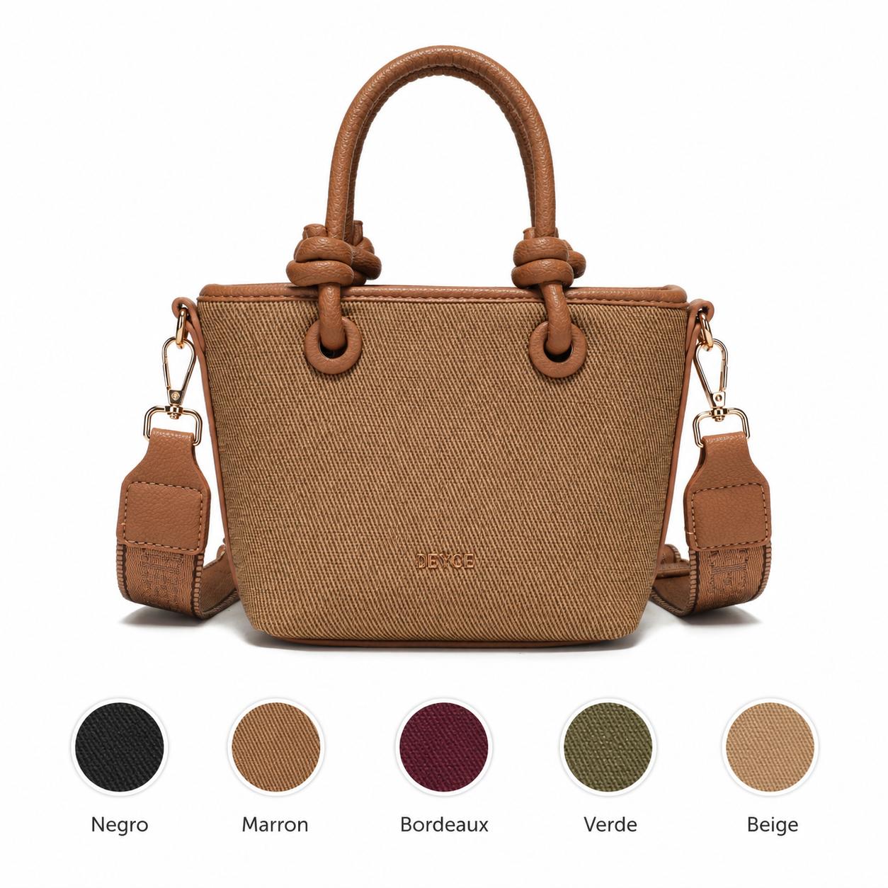 DEYCE Bolso de Mano Elegante con Asas de Cuero y Correa Ajustable para Mujer Estilo Moderno y Versátil en Marrón, Negro, Bordeaux, Verde, Beige