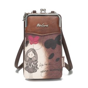 Porta Celular y  Cartera Marca MissSarah, Diseño Chica con su Correa Ajustable