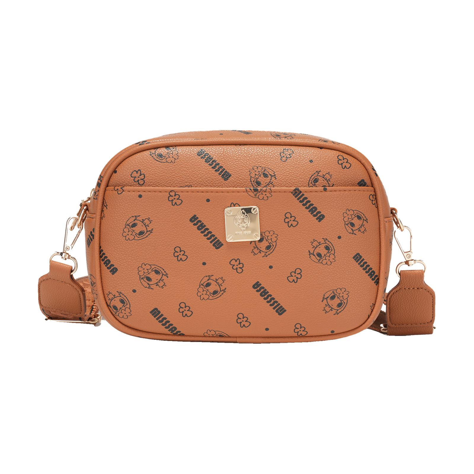 MISSSASA Cartera Bandolera Bandoleras Mano para Mujer Cuero Ecológico con Diseño Floral y Cierre de Cremallera Regalo Ideal